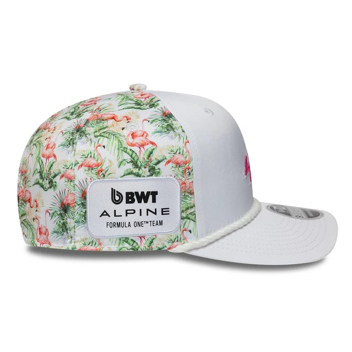 Pictured is this Alpine Racing Miami Race Special 9SEVENTY Stretch Snap Adjustable cap in white. 6