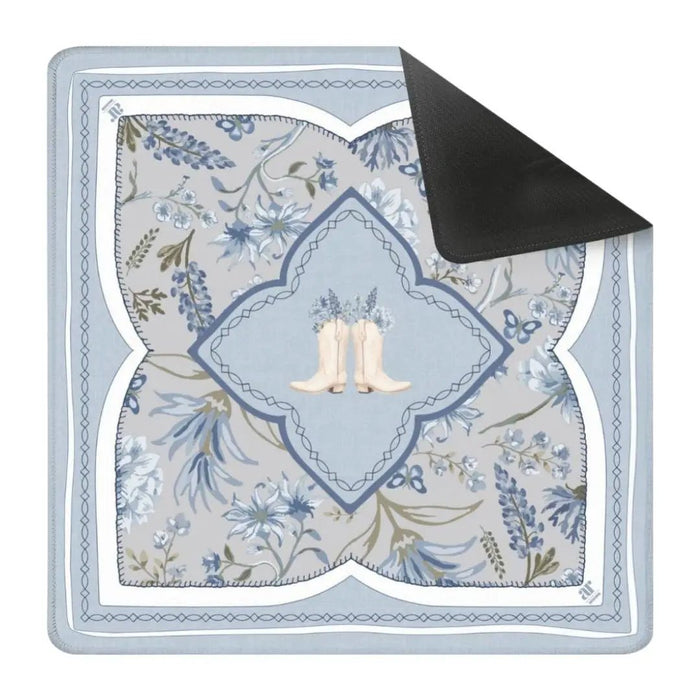 Anders Ruff Design Co. - NEOPRENE Bluebonnet Trails Mahjong Mat | Texas Floral Boots by Anders Ruff Design Co.