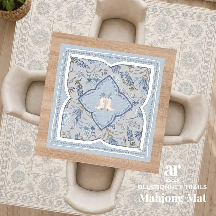 Anders Ruff Design Co. - NEOPRENE Bluebonnet Trails Mahjong Mat | Texas Floral Boots by Anders Ruff Design Co.
