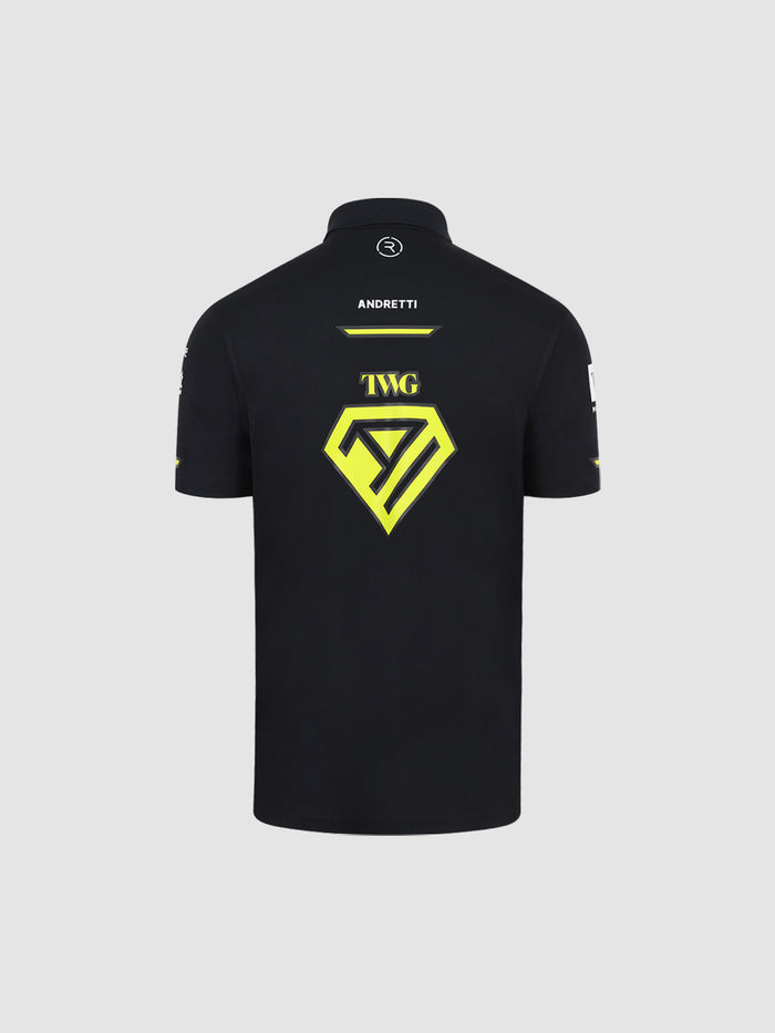 Andretti Teamkit Short Sleeve Polo Shirt Black Reflo