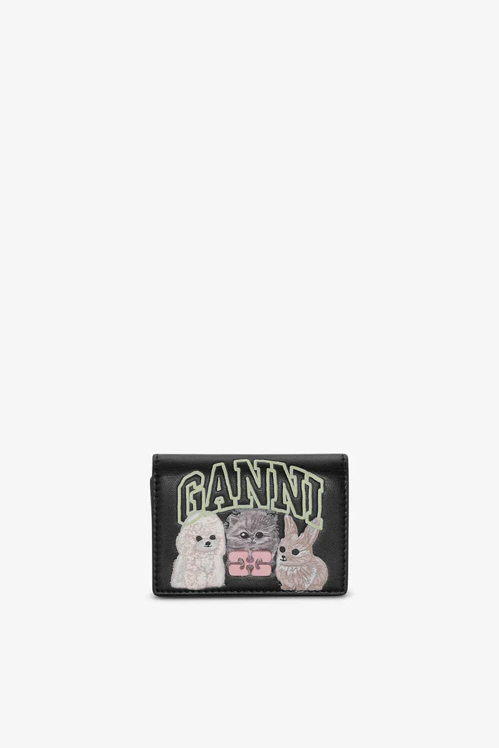 Animal GANNI Bou Card Holder With Flap Accessories Ganni