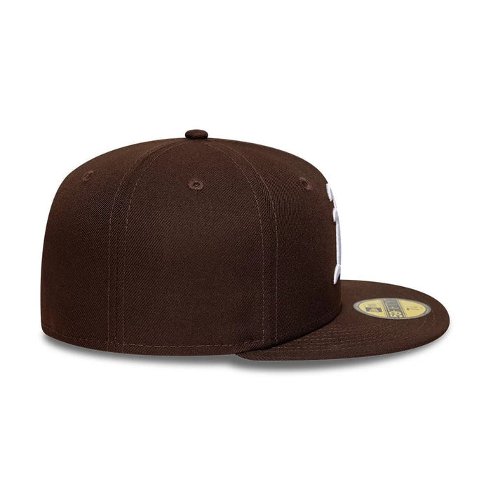 Pictured is this MLB Athletics 59FIFTY Fitted cap in dark brown. 7