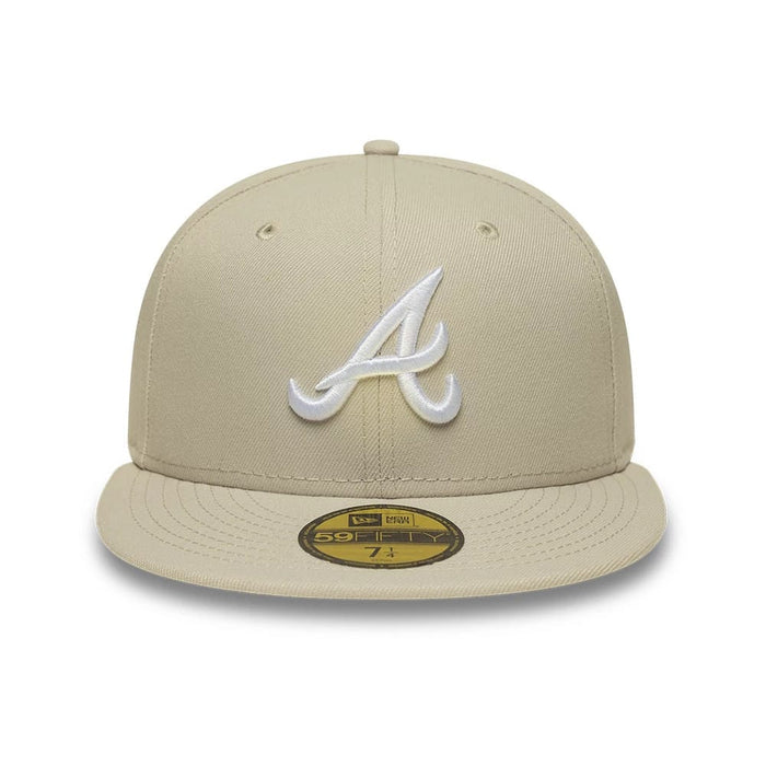 Pictured is this MLB Atlanta Braves 59FIFTY Fitted cap in cream. 3