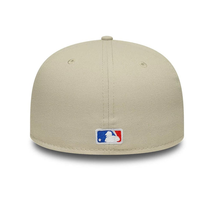 Pictured is this MLB Atlanta Braves 59FIFTY Fitted cap in cream. 5