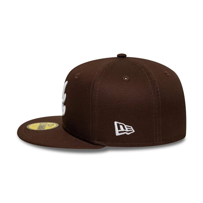Pictured is this MLB Atlanta Braves 59FIFTY Fitted cap in dark brown. 6