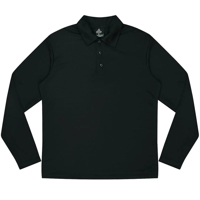 Aussie Pacific Botany Men's Long Sleeve Polo Shirt 1316 Casual Wear Aussie Pacific Black S