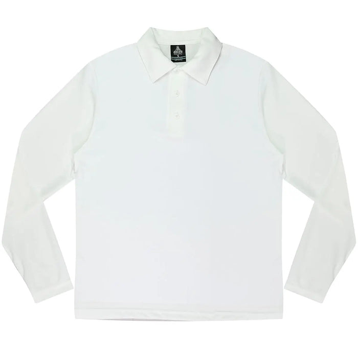 Aussie Pacific Botany Men's Long Sleeve Polo Shirt 1316 Casual Wear Aussie Pacific White S