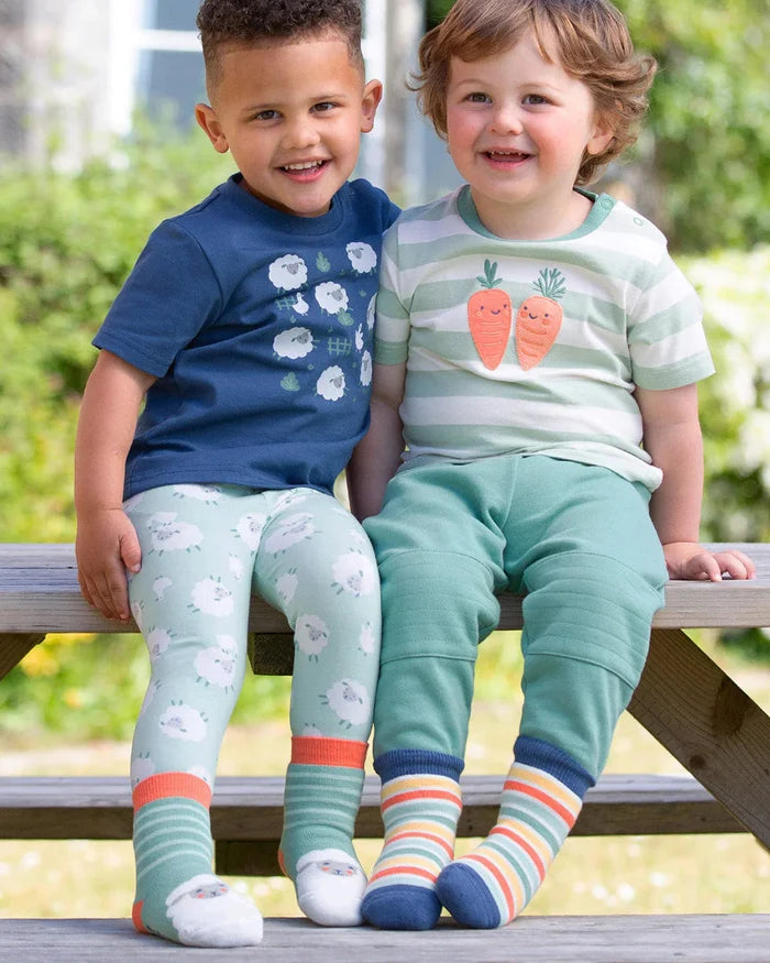 Baa Baa Grippy Socks Sage – Organic Cotton Baby & Toddler Socks 2 Pack - Kite
