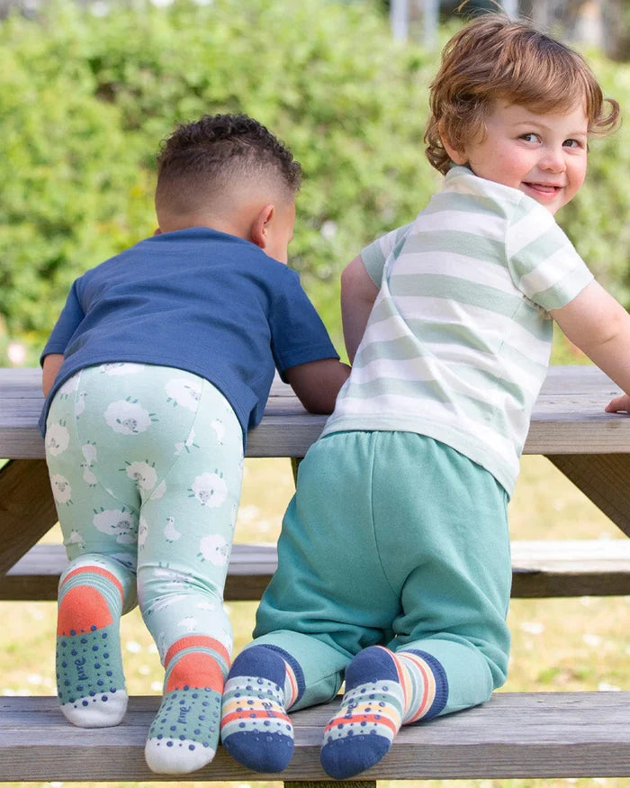 Baa Baa Grippy Socks Sage – Organic Cotton Baby & Toddler Socks 2 Pack - Kite