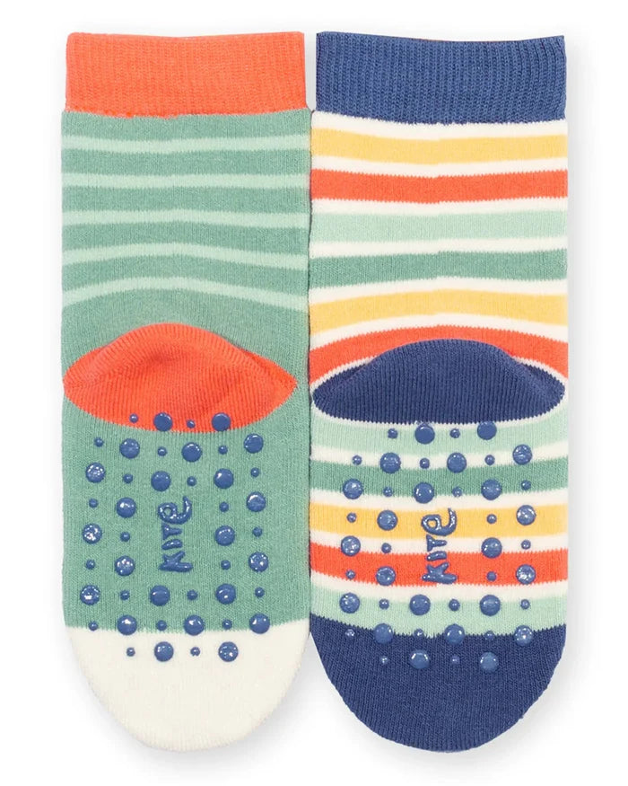 Baa Baa Grippy Socks Sage – Organic Cotton Baby & Toddler Socks 2 Pack - Kite