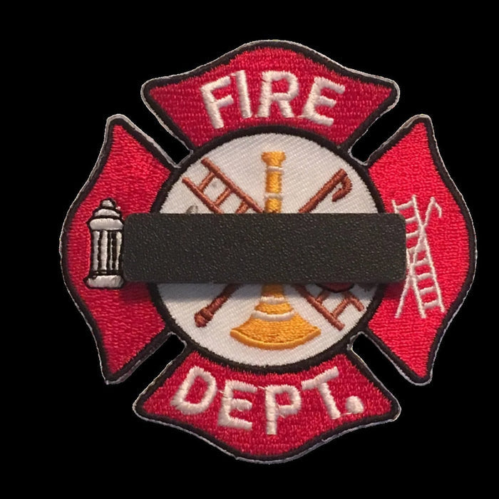 Mourning Band Clasp & Pin Badge Bar Black Cover for cloth badge on maltese fire dept cloth badge