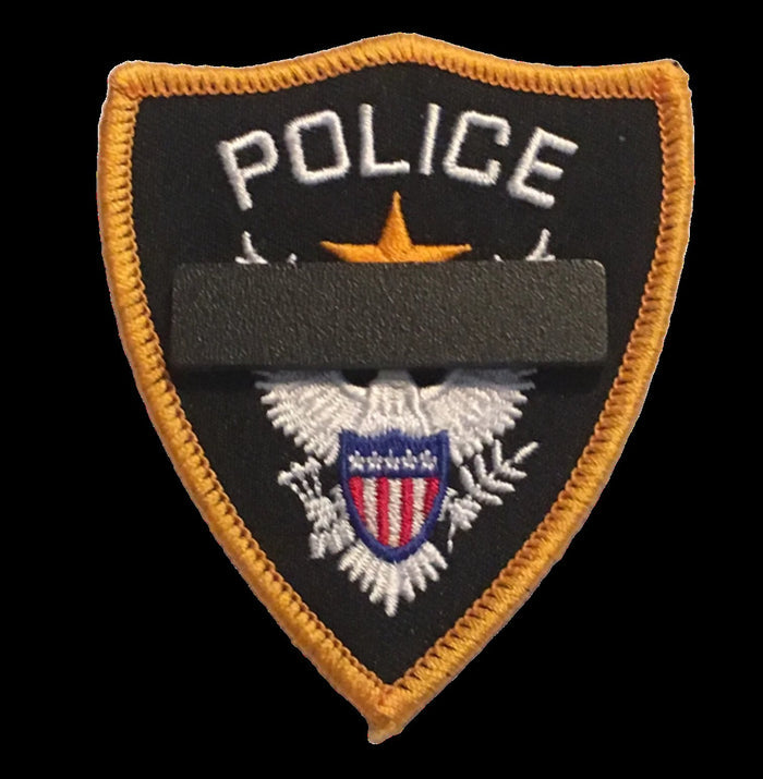 Mourning Band Clasp & Pin Badge Bar Black Cover for cloth badge on police dept patch badge