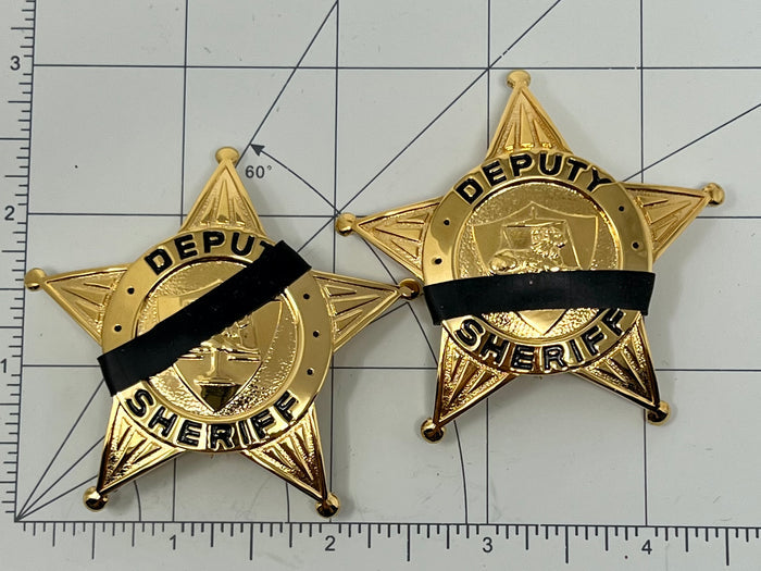 Badgeart's Perfect Fitting ¼ inch to 2" Flat Back Mourning Bands Custom Cut Welded Bands. Badgeart fits your badges and insignia from 1/2" to several inches. Choose these perfect fitting flat back mourning band for wallet, velcro attached embroidered and Flex badges.