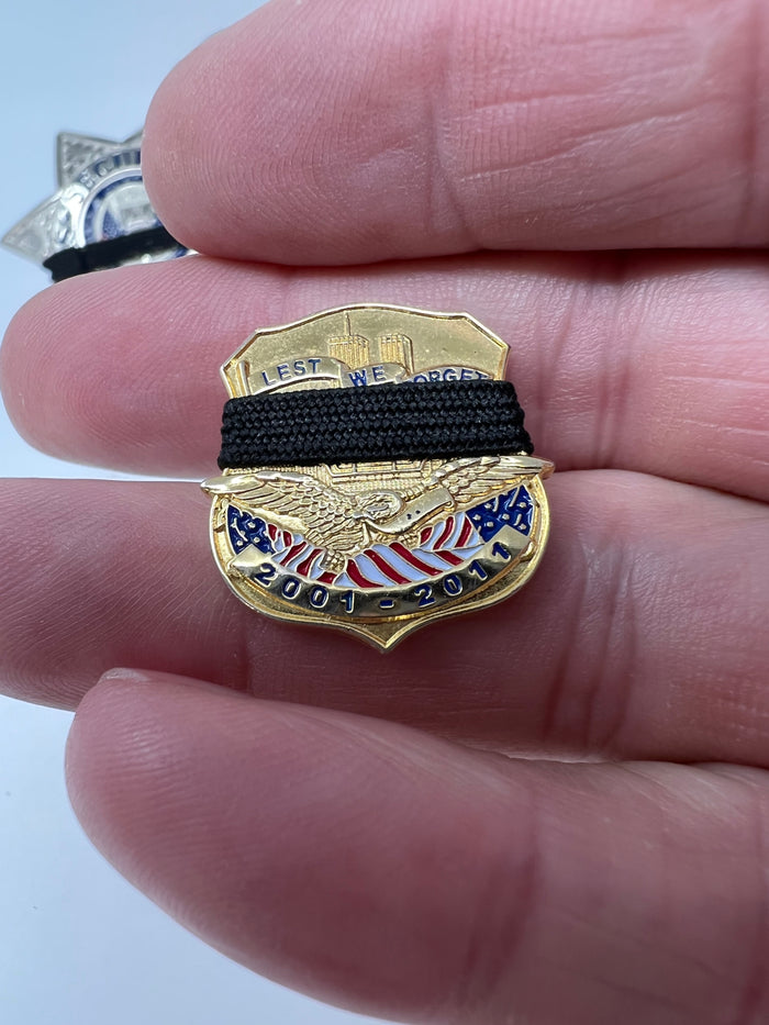 Badgeart's Perfect Fitting ¼ inch to 2" Flat Back Mourning Bands Custom Cut Welded Bands. Badgeart fits your badges and insignia from 1/2" to several inches. Choose these perfect fitting flat back mourning band for wallet, velcro attached embroidered and Flex badges.