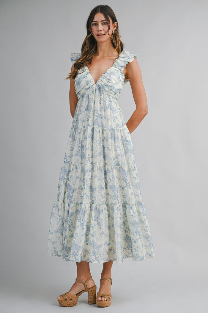 BAYLOR FLORAL BLUE DRESS