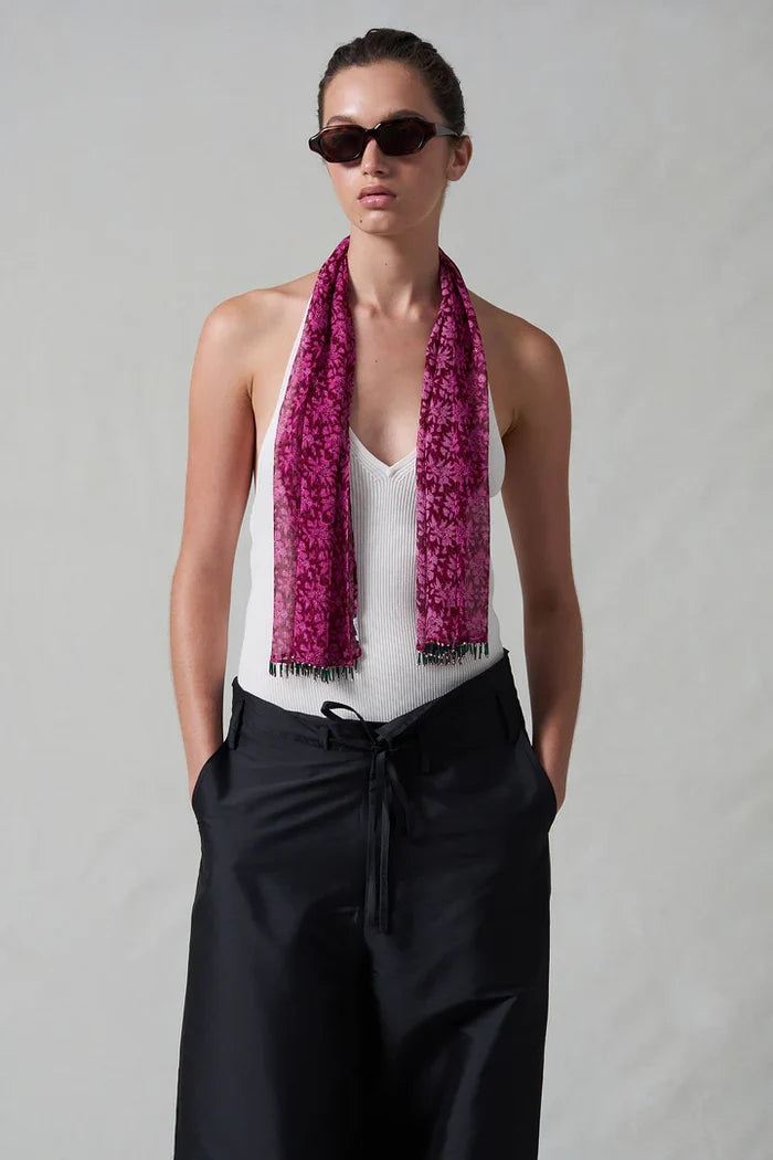 Beaded Silk Scarf Accessories Chan Luu