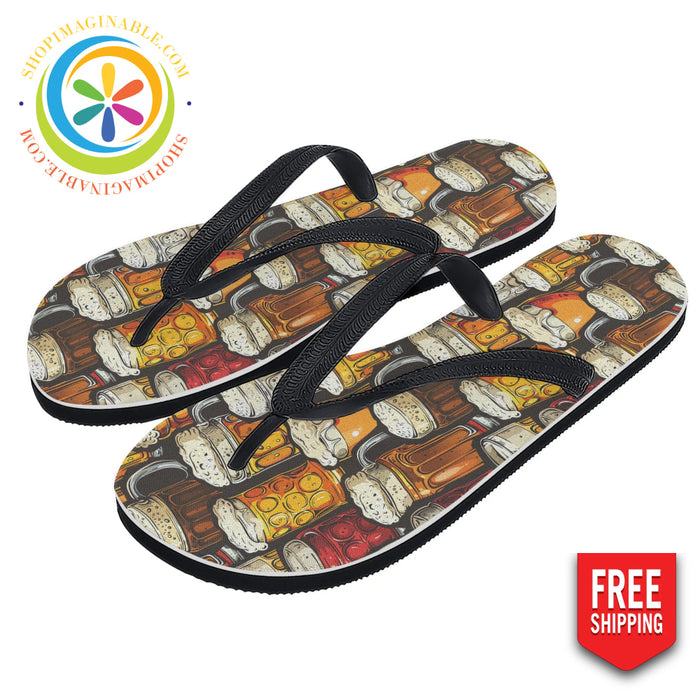 Beer Drinkers Mens & Ladies Flip-Flops Small (Us 7-8/Eu 40-42) / 1 - Men’s Flip Flops