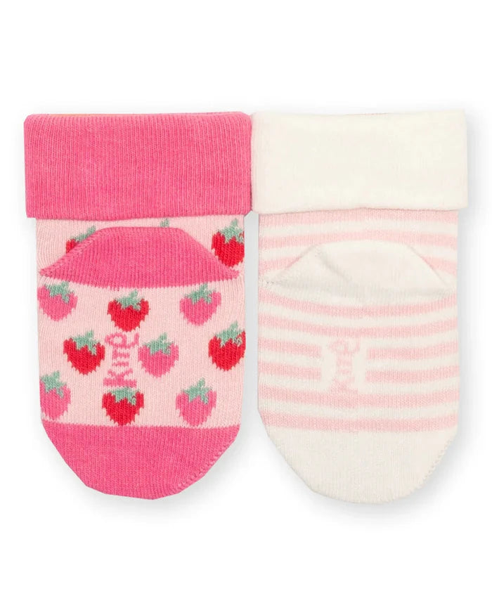 Berry Dot Organic Baby Socks 2 Pack – Soft Cotton Socks - Kite