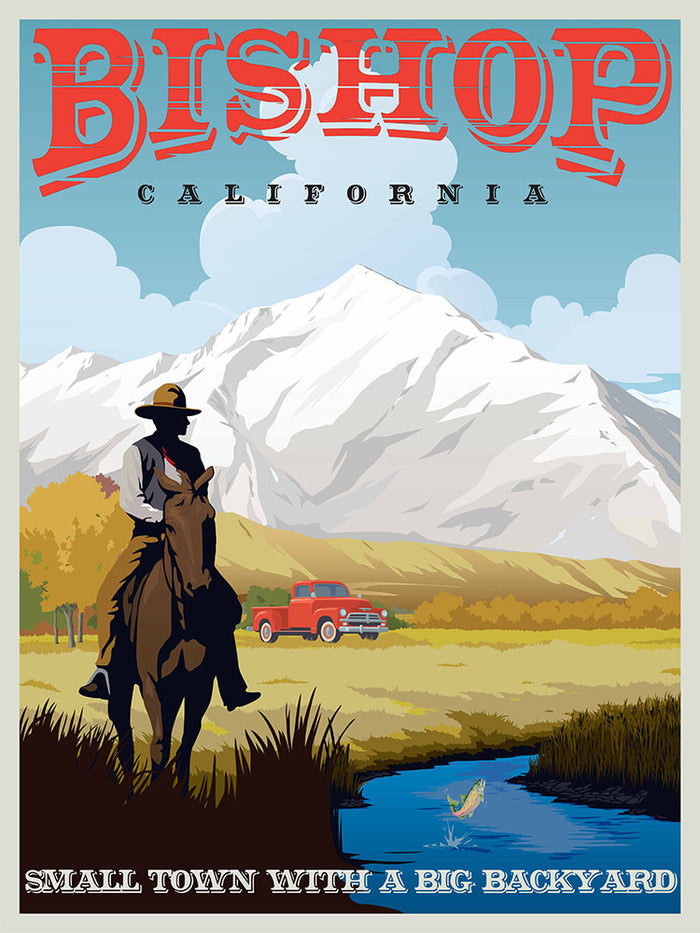 Bishop California Retro Poster