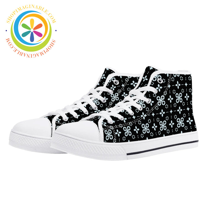 Black Batik Ladies High Top Canvas Shoes White / Us12 (Eu44)