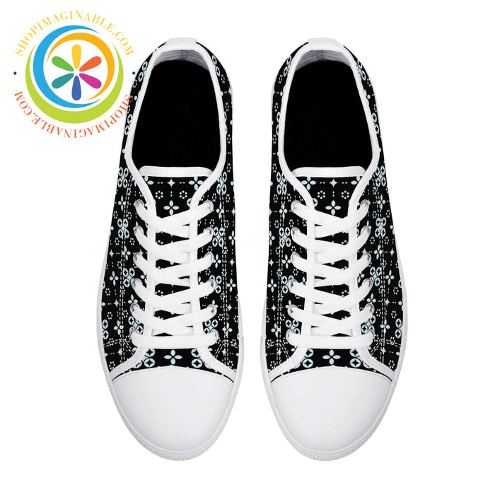Black Batik Ladies Low Top Canvas Shoes