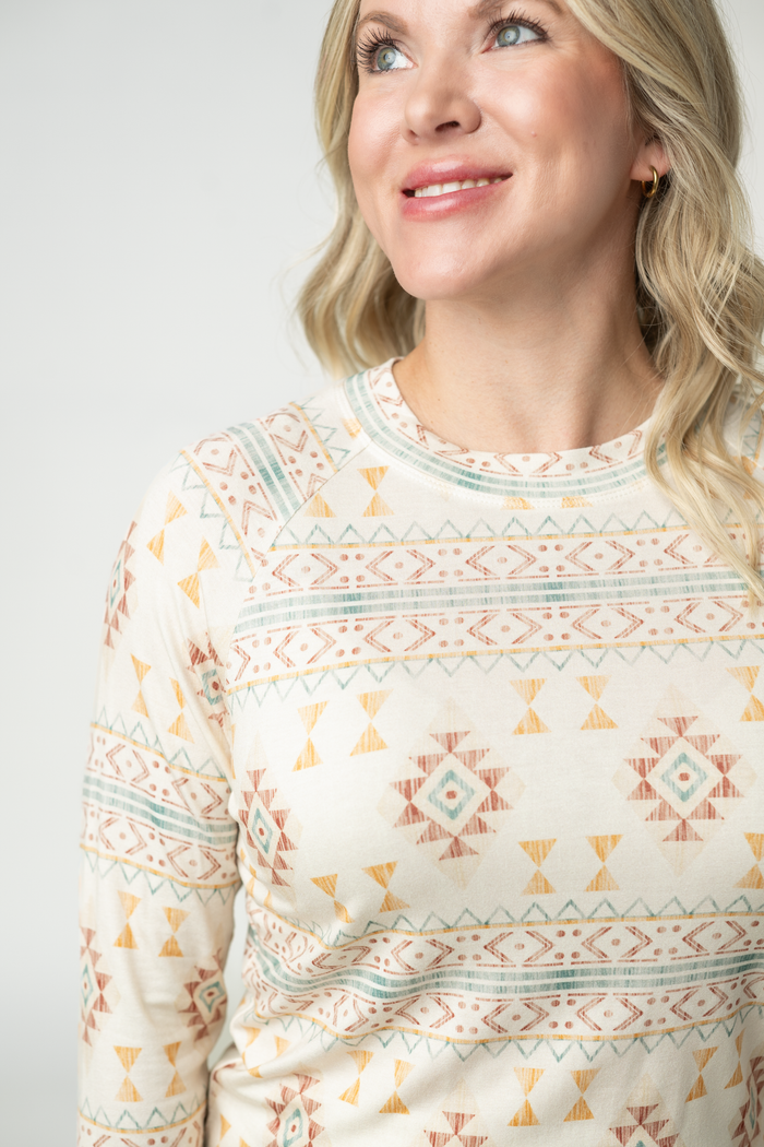 Blair Long Sleeve Top - Desert Geometric