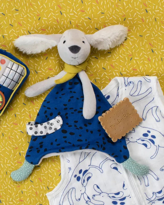 Blue Pilou Cuddly Toy - Dog Comforter - Moulin Roty