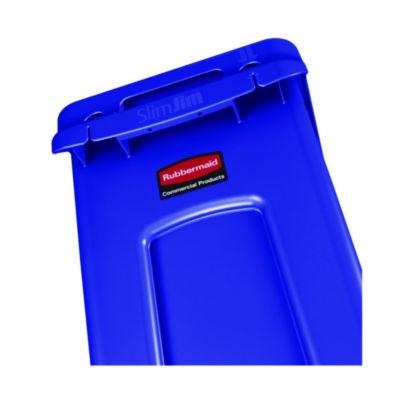 BLUE SLIM JIM 23 GALLON CAN W/VENTING CHANNELS RECYCLE IMPRINT (3540)