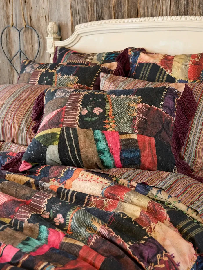 Boho Fringe Euro Sham - Artisan Stitches Multi-view 3
