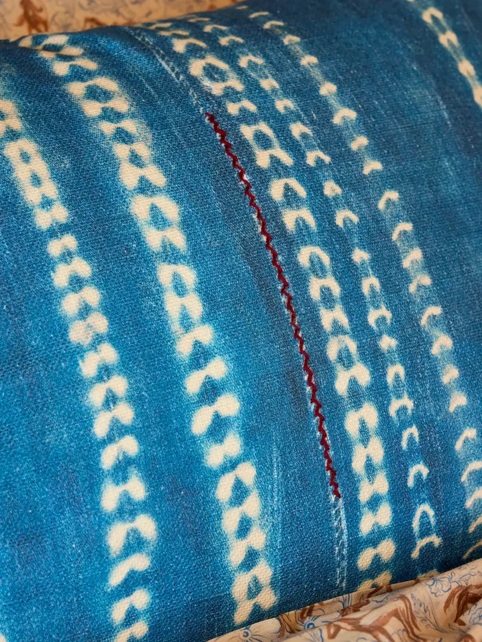 Boho Fringe Euro Sham - Shibori Stamps Indigo-view 3