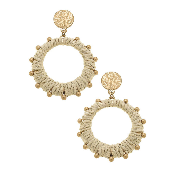 Bora Bora Raffia Hoop Earrings: Natural