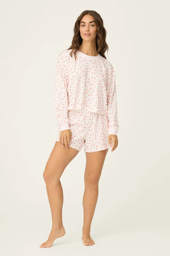 Boyfriend Boxer Heart to Heart PJ Short Set Sleepwear P.J. Salvage