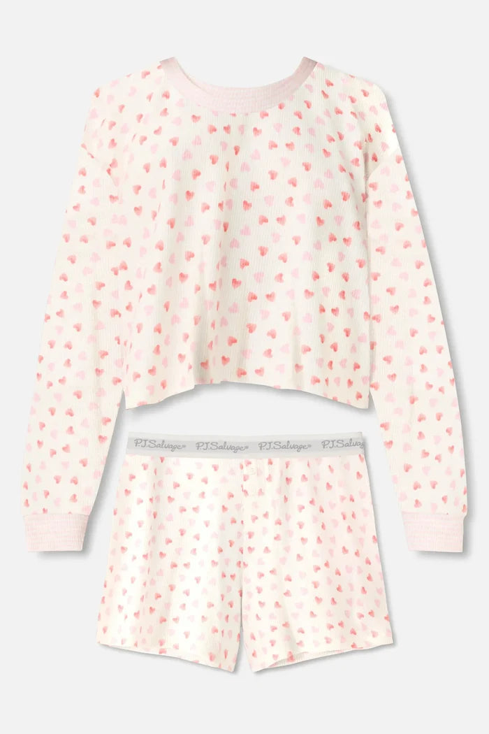 Boyfriend Boxer Heart to Heart PJ Short Set Sleepwear P.J. Salvage