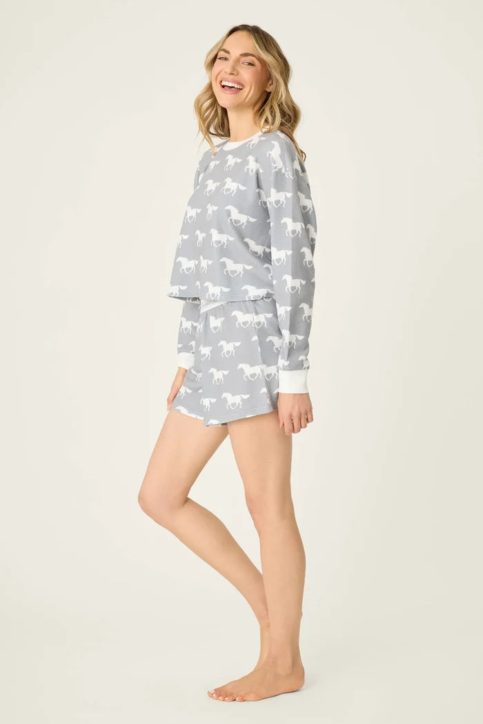 Boyfriend Boxer Horse Print Shorts Set Sleepwear P.J. Salvage