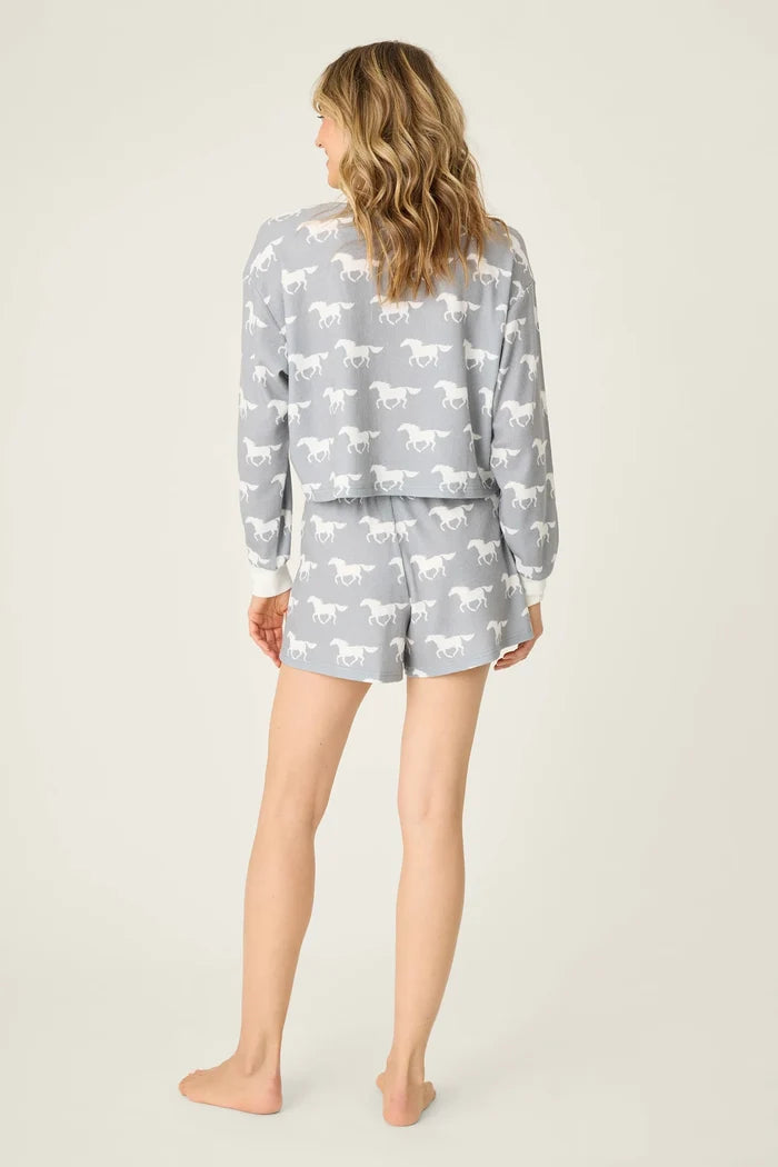 Boyfriend Boxer Horse Print Shorts Set Sleepwear P.J. Salvage