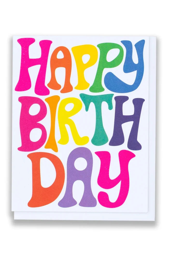 Bubble Rainbow Letters Happy Birthday Note Card Apothecary Banquet Atelier & Workshop