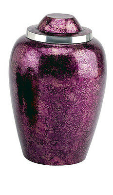 Burgundy Plum Alloy 3" Size Funeral Cremation Urn Keepsake with Velvet Heart Box