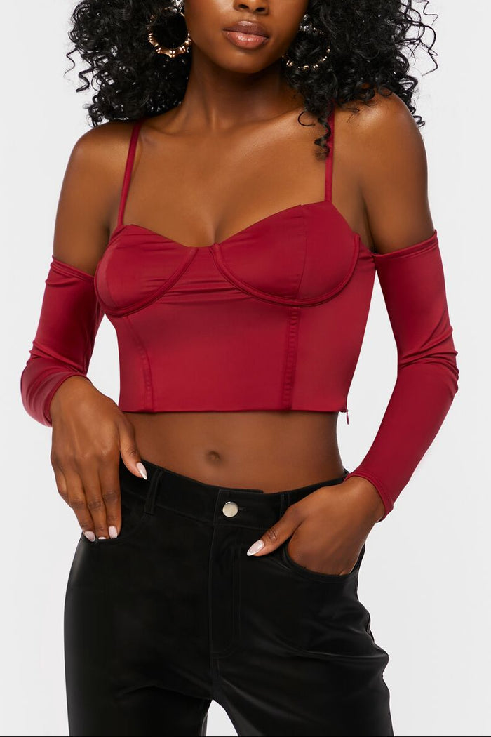 Bustier Open-Shoulder Crop Top