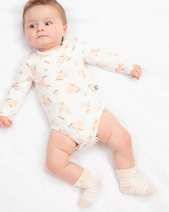 Busy Baa Baa Organic Baby Socks 2 Pack – Sheep & Bunny Cotton Socks - Kite
