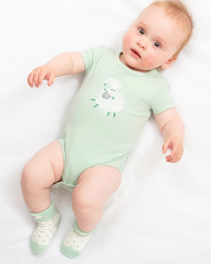 Busy Baa Baa Organic Baby Socks 2 Pack – Sheep & Bunny Cotton Socks - Kite