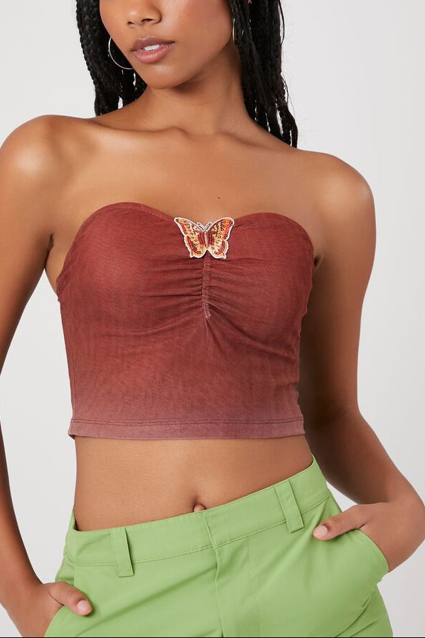 Butterfly Cropped Tube Top