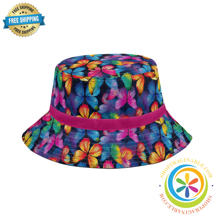 Butterfly Rainbow Kisses Bucket Hat S