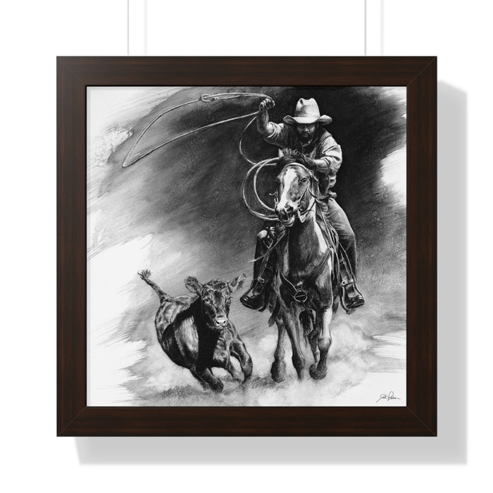 "Calf Roping" Framed Paper Print