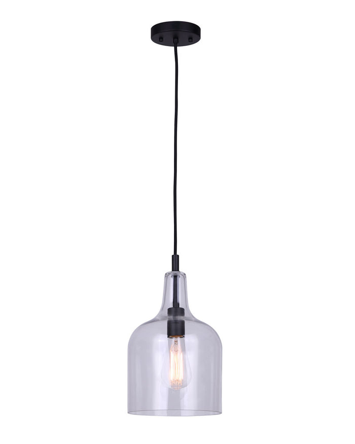 Pendant Canarm IPL1059A01BK Keeva Pendant in Matte Black Canarm