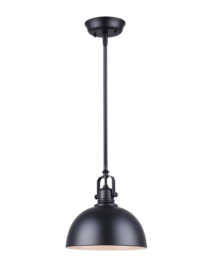 Pendant Canarm IPL222B01BK Polo Small 9" Black Dome Pendant Canarm