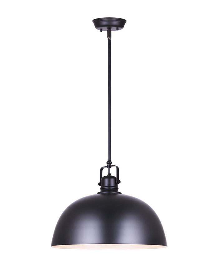 Pendant Canarm IPL222B01BK16 Polo 16 Inch Black Dome Pendant Canarm