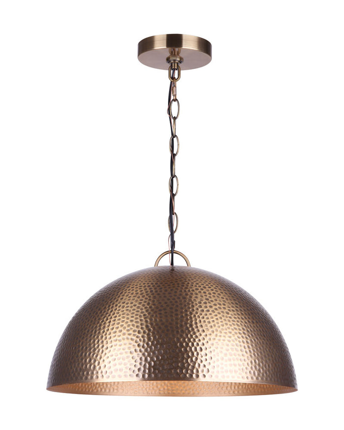 Pendant Canarm IPL735B01GD Magnolia Gold Hammered Dome Pendant Canarm