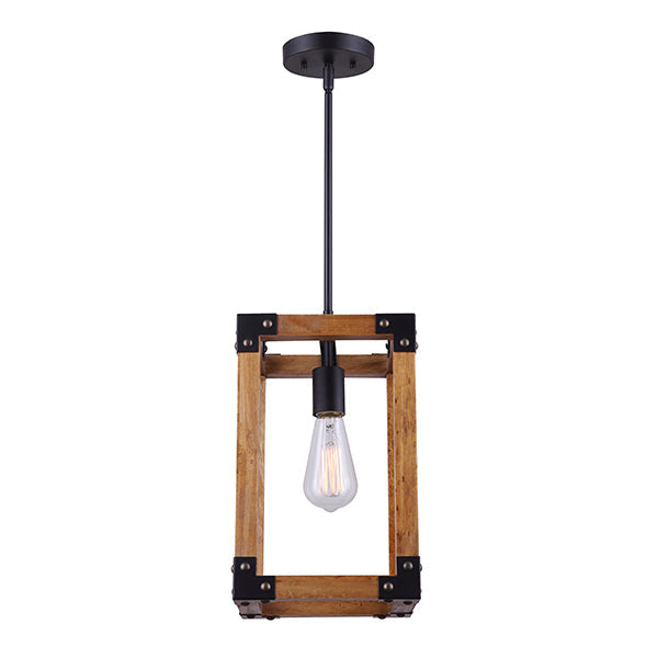 Pendant Canarm IPL756A01BKW Moss One Light Rustic Wood Finish Pendant Canarm