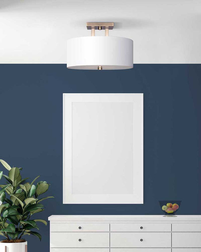 Semi Flush Mount Canarm ISF578A03GD River Semi-Flush Mount Light in Gold Canarm