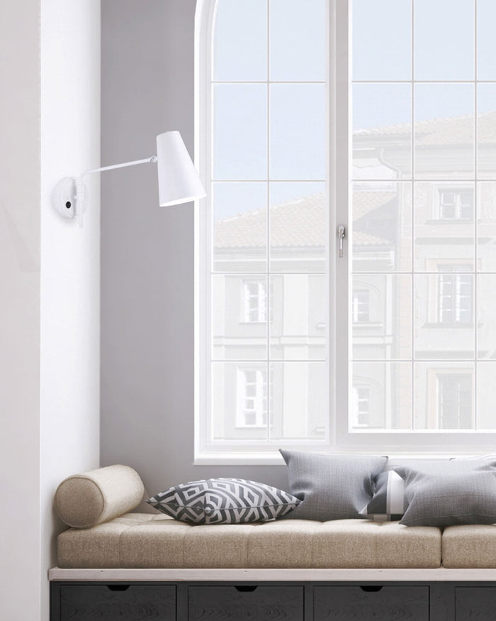 Corded Wall Sconce Canarm Orli Adjustable Wall Fixture in White Brushed Nickel or Matte Black Canarm